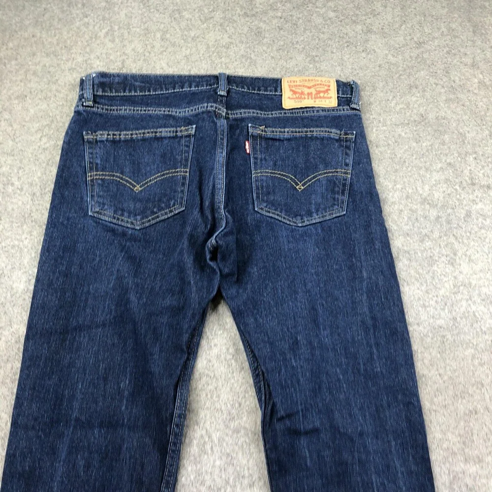 Levis 510 Jeans Mens 34x32 Blue Medium Wash Slim Skinny Denim Pants Casual